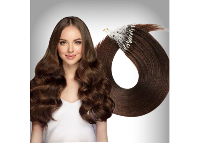 Extensii Microring Russian Hair #6K Ciocolatiu Mediu